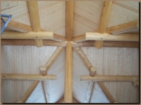 Log Purlins where valleys come together